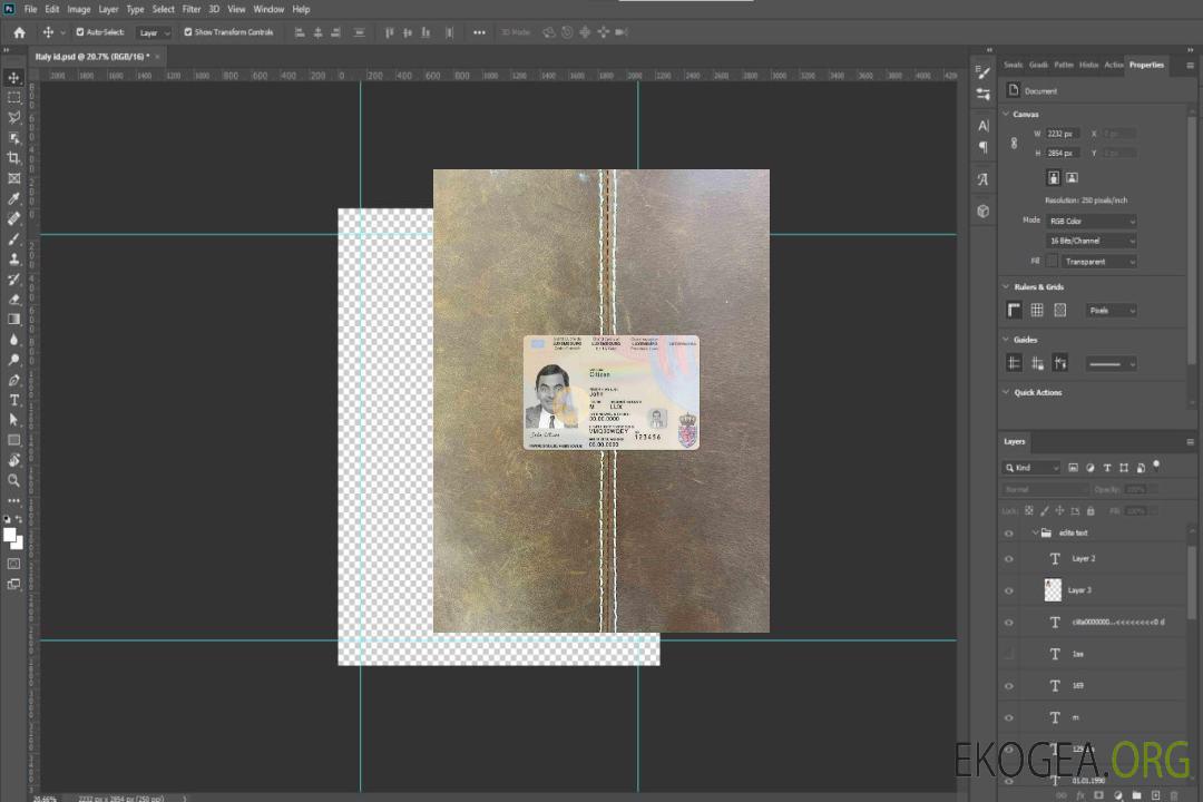 Photolook carte d'identité luxembourgeoise RECTO template Photolook carte d'identité luxembourgeoise RECTO template
